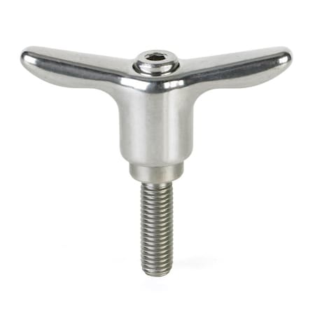 Stainless Steel Adjustable Handle, T-Handle Design, 1/2-13 X 1.97 External Thread, 3.62 Handle Diameter